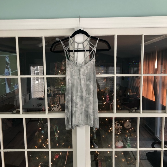American Eagle Outfitters Tops - American Eagle Tie Dye Cage Neck Tank in Gray